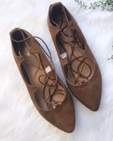 Mossimo Supply Co Camel brown suede lace up flats Photo 0