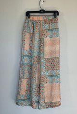 Dra  Patchwork Wide Leg Satin Pants Italian Girl Summer Size Small Photo 0
