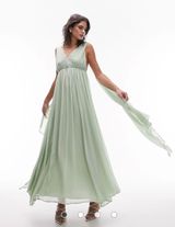 goddess gown occasion maxi dress in sage Photo 0
