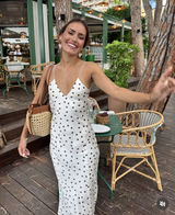 Zara Elegant Polka Dot satin effect  Slip maxi Dress Photo 0