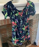 Blush  Off The Shoulder Blue Floral Romper size Medium Photo 0