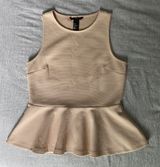 H&M Beige Peplum Blouse Photo 0