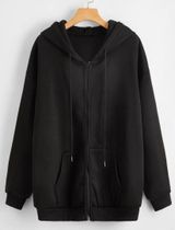 SheIn Black Zip Up Hoodie Photo 0
