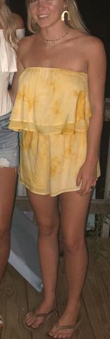 Wild Honey Yellow Tie Dye Romper Photo 0