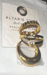 Stainless Steel Tarnish Resistant Ring Set Photo 0