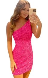 Pink Owl Sequin Homecoming Dress Photo 0