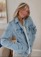 Cutest Blue Brandy Melville Fitted Jean Jacket Photo 0