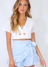 Princess Polly Blue Wrap Skort  Photo 0