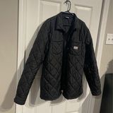 men’s quilted black lightweight coat size XL pocketed small hole see notes Photo 0