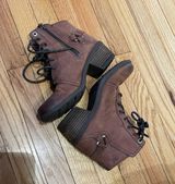 Teva NWOT Lace Tie Terracotta Waterproof Moto Combat Chunky Block  Steampunk Photo 0