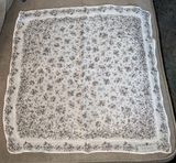 Lauren RL Scarf, Silk, Country Classics Floral, Cream Pink Brown Tan Beige , 12” by 12” Photo 0