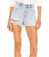 Rollas Dusters High Rise Slim Distressed Denim Jean Short in Layla Bleach Sz 29 Photo 0