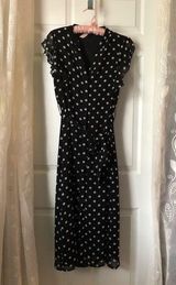 Who What Wear  polka dot midi button down shirt midi dress, with belt, size xs Photo 0