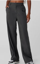 ALO Yoga Women's Grey Pursuit high waist Straight-Leg Pants Photo 0