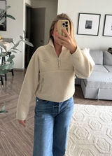 Aritzia TNA Polar Fleece 3/4 Zip Sweatshirt   Photo 0