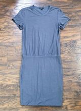 James Perse • Blouson T-Shirt Dress grey jersey knit mini bodycon short sleeve Photo 0