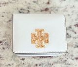 Tory Burch White and Gold Leather Wallet Photo 0