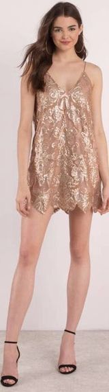 Tobi Rose Gold Sequin Dress  Photo 0