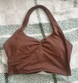 Brown workout halter crop top Size 6 Photo 0