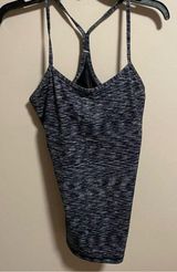 Lululemon Power Y Tank *Luon Dramatic Static White Black- Size 8 Photo 0