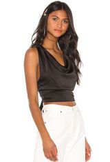 superdown Parker Drape Top in Black Photo 0