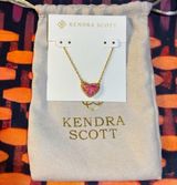 KENDRA SCOTT Rose Pink Opal Ari Heart Gold Pendant Necklace NWT $98 Photo 0