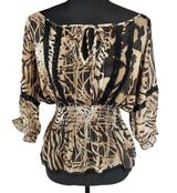 Guess Animal Print 3/4 Sleeve Blouse, size Small Photo 0