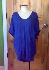 Harajuku Lovers Gwen Stefani  2-Pocket Electric Blue Tunic Top Dress EUC L Photo 0