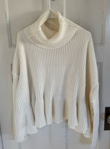 Free People Layer Cake oversized white sweater size medium Photo 0