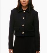 Babaton ARITZIA  Black Tweed Frances Blazer‎ Jacket Size Small Photo 0