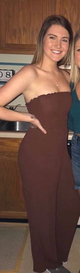 Forever 21 Reddish Brown Strapless Jumpsuit Photo 0