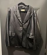 Free People Leather Blazer L Photo 0