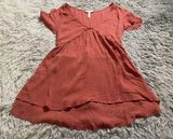 Matilda Jane  Blouse Womens Medium Pink V Neck Feminine Baby Doll Flowy Tie Back Photo 0