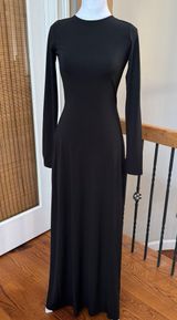 WeWoreWhat Dress Midi Open Back Stretch Knit Bodycon Black NWT $148 Small Photo 0