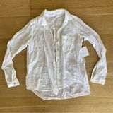 Bella Dahl  Long Sleeve Button Down Linen Shirt in White Photo 0