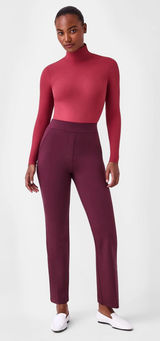 [Spanx] Chianti Red The Perfect Pant Kick Flare Ponte Knit Work Career Pants XL Photo 0