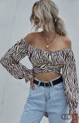 Princess Polly Zebra Wrap Top Photo 0
