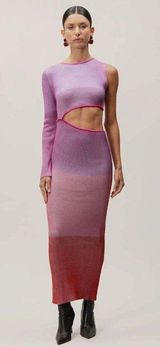 Baobab Ishi Cut Out Knit Maxi Dress Raspberry Womens Size Small Pink Photo 0