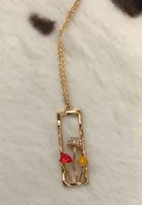 Mushroom Pendant Necklace Gold Photo 0