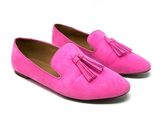 J.Crew Pink Suede Tassel Loafers Photo 0