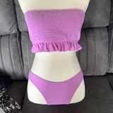 Ruffled 2 piece bandeau top swim suit set Photo 0