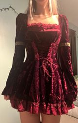 Current Mood Red Velvet Corset Dress (Excellent For Halloween Costumes)  Photo 0