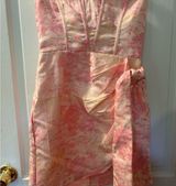 Storia Pink and Gold Strapless Dress Photo 0