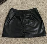 Lulus Lulu’s Black Pleather Mini Skirt Small Photo 0