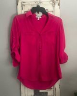 Hot pink Express Portofino button down shirt - XS Photo 0