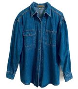 Ruff Hewn Heavyweight Denim Long Sleeve Button Down Shirt Photo 0