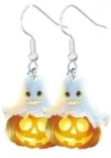 Pumpkin Ghosts Ghost Jackolantern Earrings Orange Photo 0