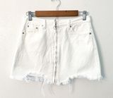 Dance & Marvel White Denim Zip Up Mini Skirt  Photo 0