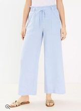 Loft Pull On Linen Blend Wide Leg Pants Photo 0