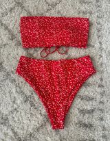 Red Floral Bikini Photo 0